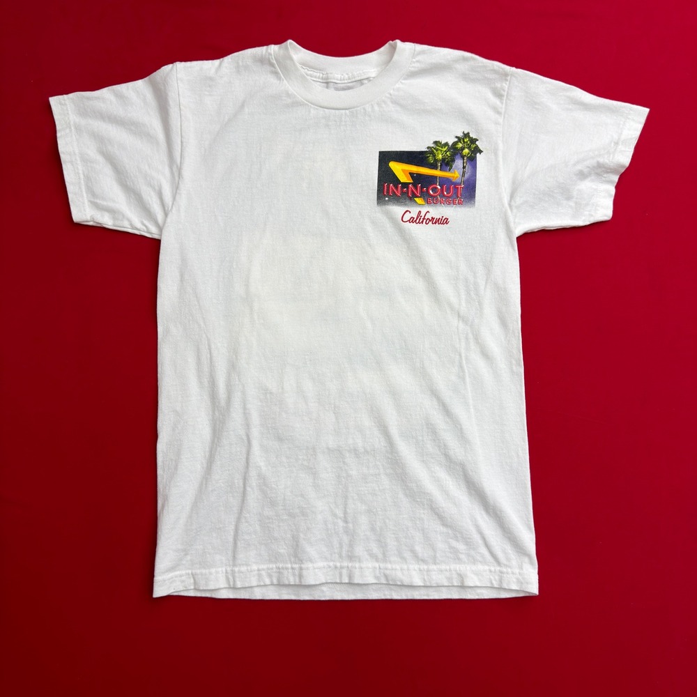 In-N-Out Burger California Classic Car Graphic T-Shirt Mens Small White Cotton - Picture 2 of 8